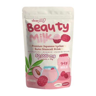 Dear Face Beauty Milk Premium Japanese Lychee Swiss Stemcell Drink (10 sachets x 18g)