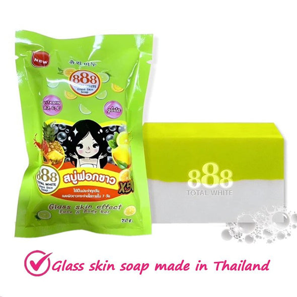 888 Total White Glass Skin Soap 70g Product of Thailand