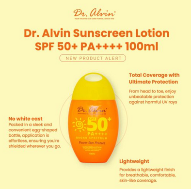 Dr. Alvin SPF50 PA++++ Broad Spectrum Power Sun Protect Sunscreen Lotion Egg 50ml