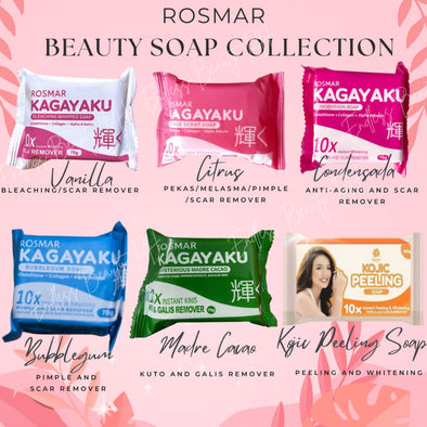 Rosmar Kagayaku Soap 70G. ( Condensada, Citrus Scent,  Extreme Kojic peeling,Mysterious Madre Cacao,Scar Remover )